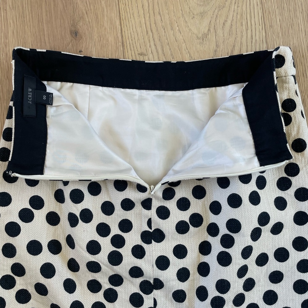 J. Crew Cream Mini Skirt with Black Polka Dots - Picture 5 of 7